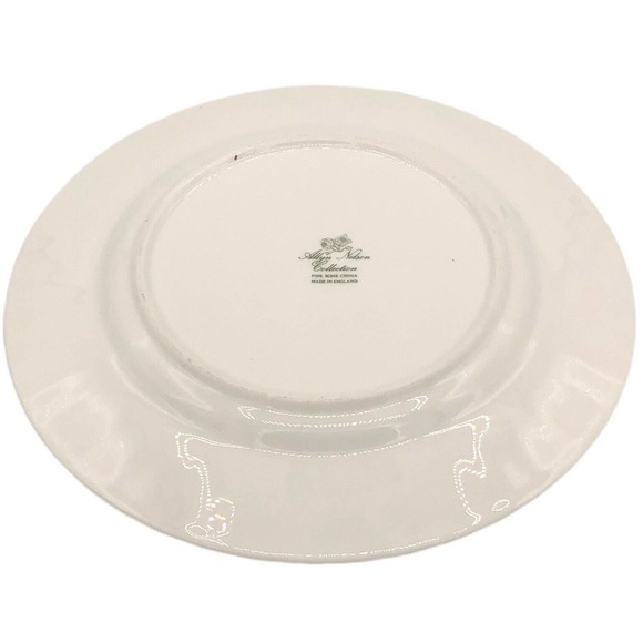 Rose Dessert Plate Allyn Nelson England Floral Porcelain China Red Pink Gold - Picture 2 of 9